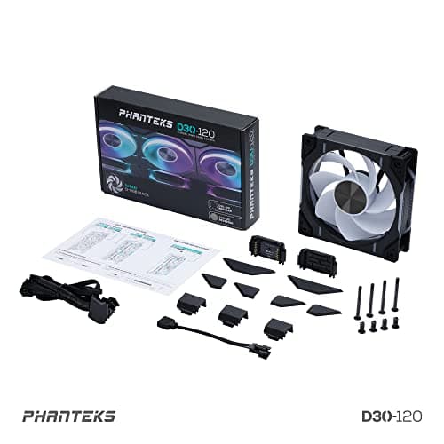 Phanteks D30-120 120mm Black PWM RGB Reversed image
