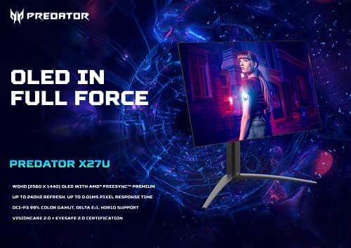 Acer Predator X27U bmiipruzx 27" 1440p 240Hz OLED Monitor image