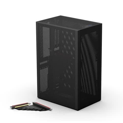 SSUPD Meshlicious Mini-ITX Tower Black Tempered Glass Side Panel, USB 3.2 Gen 2 Type-C, USB 3.2 Gen 1 Type-A image