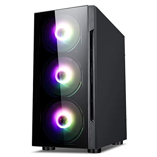 CiT Flash Micro ATX Mid Tower Black with Tempered Glass Side Panel and USB 3.2 Gen 1 Type-A, USB 2.0 Type-A image