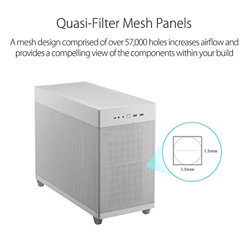 Asus Prime AP201 Micro ATX Mini Tower White Mesh Side Panel image
