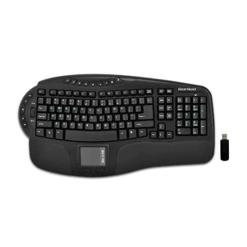 Gear Head KB5950TPW Wireless Ergonomic Keyboard With Touchpad main image