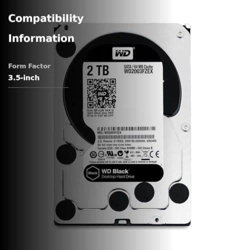 WD WD2003FZEX Black 2 TB 3.5" SATA 64 MB Cache 7200 RPM Hard Drive image