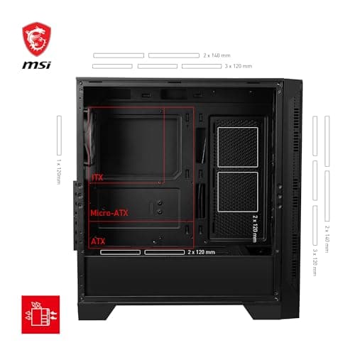 MSI MAG FORGE 321R AIRFLOW ATX Mid Tower Black Tempered Glass Side Panel image
