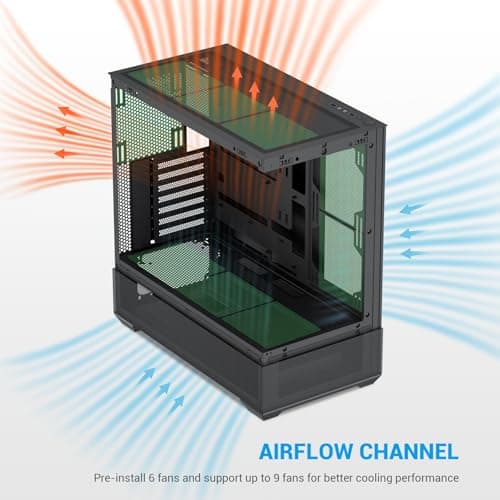 SAMA V40 ATX Mid Tower Black Tempered Glass Side Panel, USB 3.2 Gen 2 Type-C and USB 3.2 Gen 1 Type-A image