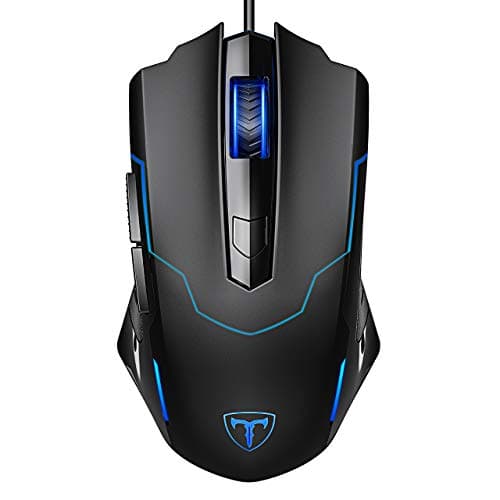PICTEK Gaming Mouse, Entry-level Ergonomic Optical Computer Mouse for Game & Daily, 800-2400 DPI Adjustable USB Mouse Auto Breathing Wired Mouse for PC Desktop Windows 7/8/10/XP, Vista and Mac, Black main image