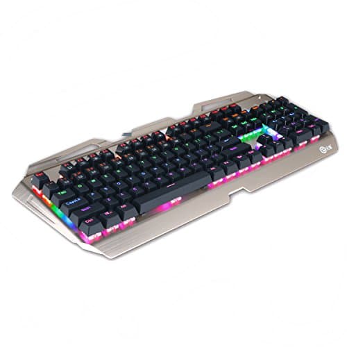 E-Element K-9999 Mechanical Gaming Keyboard, Multicolor LED Backlit USB Wired with Blue Switches,104 Keys No Conflict, Camouflage image