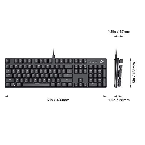 AUKEY Mechanical Gaming Keyboard with Customizable RGB Backlight & Tactile Blue Switches, 104-Key Anti-Ghosting Wired Keyboard with Surround Lighting, Steel Body for PC and Laptop image