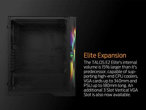 GAMDIAS TALOS E2 ELITE ATX Mid Tower Black Tempered Glass Side Panel image