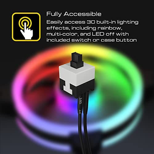 GAMDIAS AEOLUS M2-1203 LITE 120mm Black Addressable RGB 46.7 CFM 3-Pack image