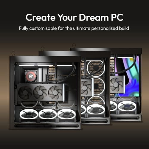 HAVN HS420 VGPU ATX Mid Tower Black Tempered Glass Side Panel, USB 3.2 Gen 2 Type-C and USB 3.2 Gen 1 Type-A image