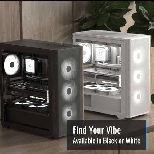 Aerocool D501A V2 ATX Mid Tower White with Tempered Glass Side Panel and USB 3.2 Gen 2 Type-C, USB 3.2 Gen 1 Type-A Front Panel image