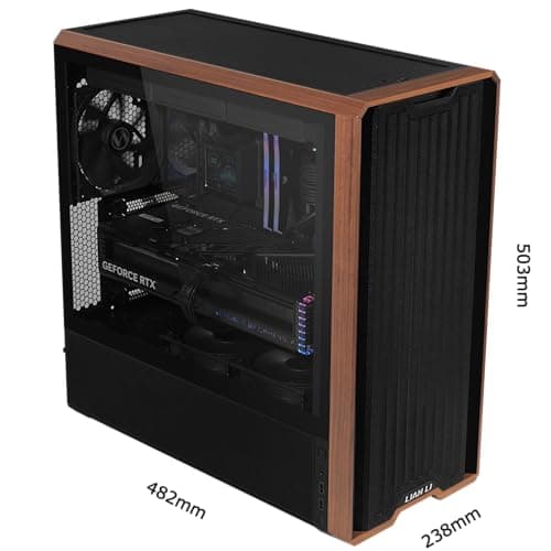 Lian Li LANCOOL 217 ATX Mid Tower Black / Brown with Tempered Glass Side Panel and USB 3.2 Gen 2 Type-C USB 3.2 Gen 1 Type-A image