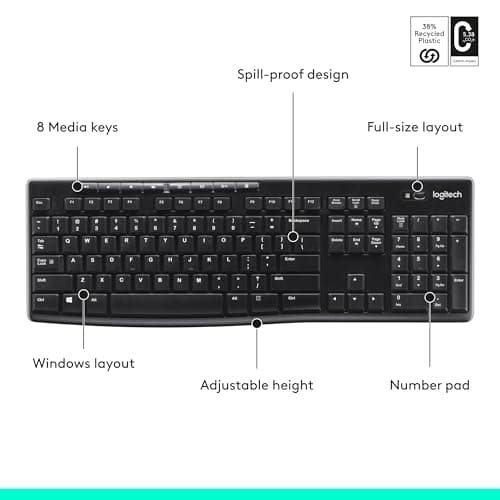 Logitech MK710 Wireless Ergonomic Keyboard With Optical Mouse image