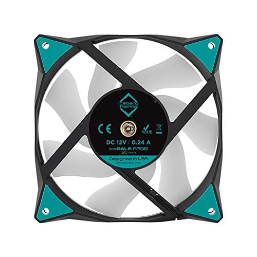 Iceberg Thermal IceGALE 120mm Black / Teal ARGB PWM 94 CFM 3-Pack image