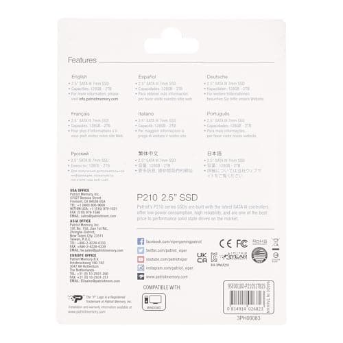 Patriot P210 1TB SSD 2.5" SATA 6.0 Gb/s image
