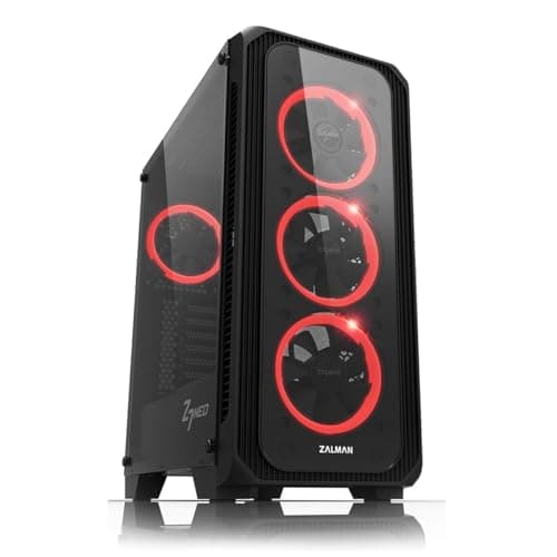 Zalman Z7 NEO ATX Mid Tower Black Tempered Glass Side Panel, USB 3.2 Gen 1 Type-A, USB 2.0 Type-A image