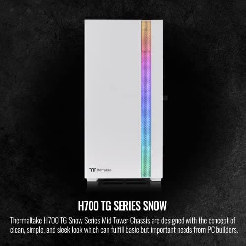 Thermaltake H700 ATX Mid Tower White Tempered Glass Side Panel image