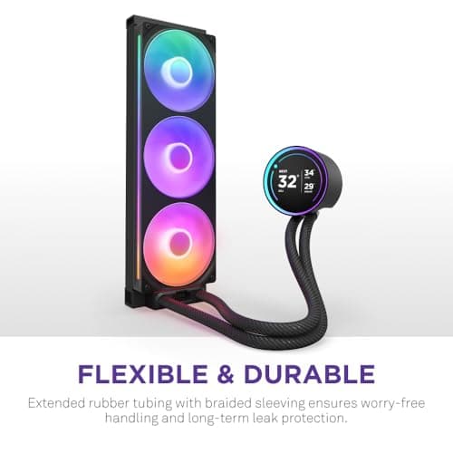 NZXT KRAKEN PLUS RGB 360 MM BLACK AIO LIQUID COOLER WITH 1.54" LCD image