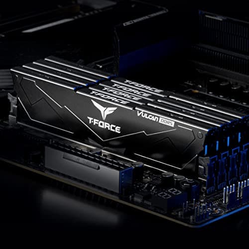 TEAMGROUP T-Force Vulcan DDR5 16GB (2x8GB) 5200MHz (PC5-41600) CL40 Intel XMP 3.0 & AMD Expo Compatible Desktop Memory Module Ram Black FLBD516G5200HC40CDC01 image