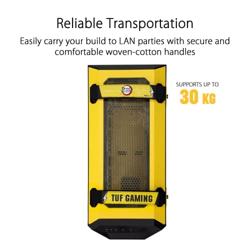 Asus TUF Gaming GT501 Demon Slayer Edition ATX Mid Tower Yellow / Black Tempered Glass Side Panel, USB 3.2 Gen 1 Type-A image