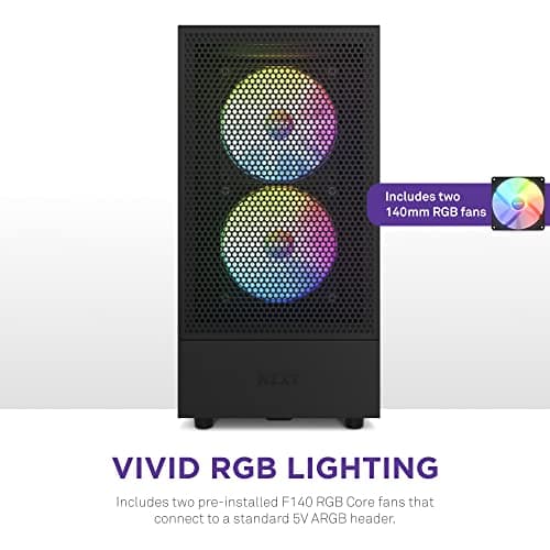 NZXT H5 Flow RGB ATX Mid Tower Black Tempered Glass Side Panel image