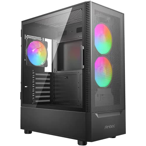 Antec NX410 ATX Mid Tower Black with Tempered Glass Side Panel and USB 3.2 Gen 1 Type-A, USB 2.0 Type-A image