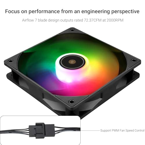 Thermalright TL-E12B-S V3 120mm Black Addressable RGB PWM 72.37 CFM 1-Pack image