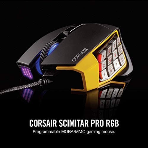 CORSAIR Scimitar Pro RGB - MMO Gaming Mouse - 16,000 DPI Optical Sensor - 12 Programmable Side Buttons - Yellow image