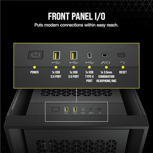 Corsair 5000D AIRFLOW ATX Mid Tower Black with Tempered Glass Side Panel, USB 3.2 Gen 2 Type-C, and USB 3.2 Gen 1 Type-A image