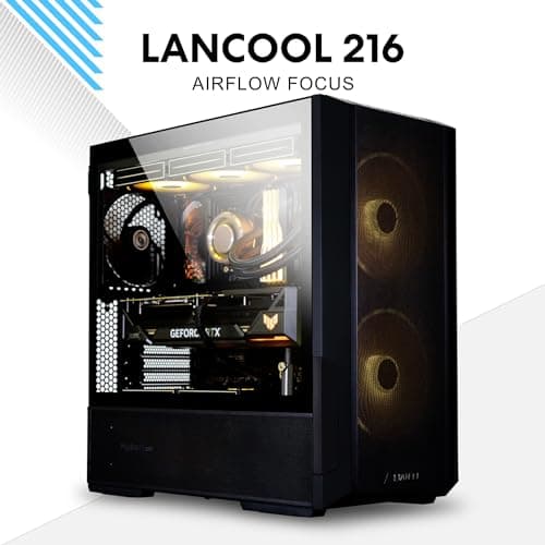 Lian Li LANCOOL 216 RGB EATX Mid Tower White Tempered Glass USB 3.2 Gen 2 Type-C USB 3.2 Gen 1 Type-A image