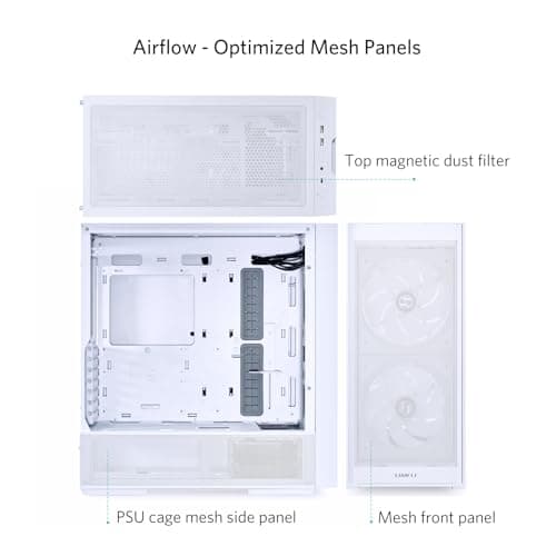 Lian Li LANCOOL 206 ATX Mid Tower White with Tempered Glass Side Panel and USB 3.2 Gen 1 Type-C / USB 3.2 Gen 1 Type-A Front Panel image