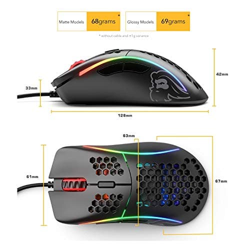 Glorious Model D Glossy White Wired Optical Gaming Mouse image