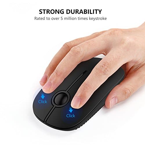 Vssoplor 8541645742 Wireless Mouse, 2.4G Slim Portable Computer Mice with Nano Receiver for Notebook, PC, Laptop, Computer-Black image