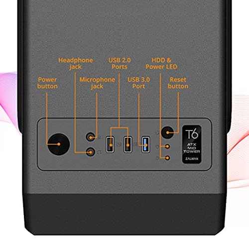 Zalman T6 ATX Mid Tower Black (Front Panel: USB 3.2 Gen 1 Type-A, USB 2.0 Type-A) image