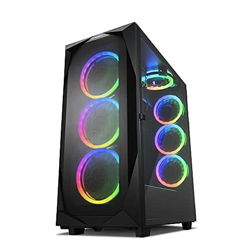 SHARKOON REV300 ATX Full Tower Black with Tempered Glass Side Panel and Front Panel USB: USB 3.2 Gen 2 Type-C, USB 3.2 Gen 1 Type-A, USB 2.0 Type-A image