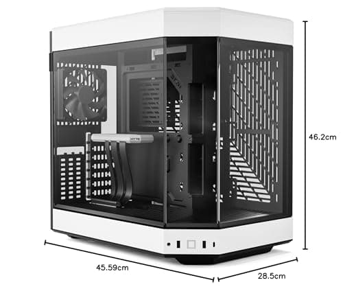 HYTE Y60 ATX Mid Tower White / Black with Tempered Glass Side Panel and USB 3.2 Gen 2 Type-C, USB 3.2 Gen 1 Type-A image