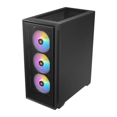 Antec AX81 ELITE ATX Mid Tower Black Tempered Glass Side Panel, USB 3.2 Gen 1 Type-A and USB 2.0 Type-A image