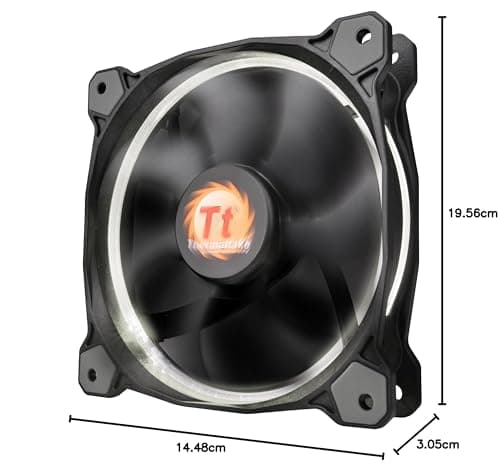 Thermaltake Riing 140mm Black / White White LED 51.15 CFM 1-Pack image