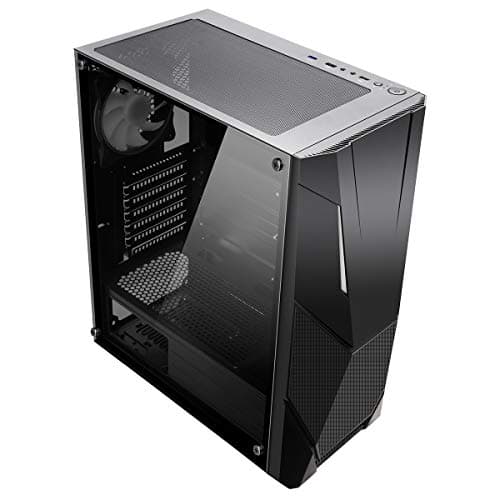 CiT Master ATX Mid Tower Black Tempered Glass Side Panel, USB 3.2 Gen 1 & USB 2.0 Front USB image