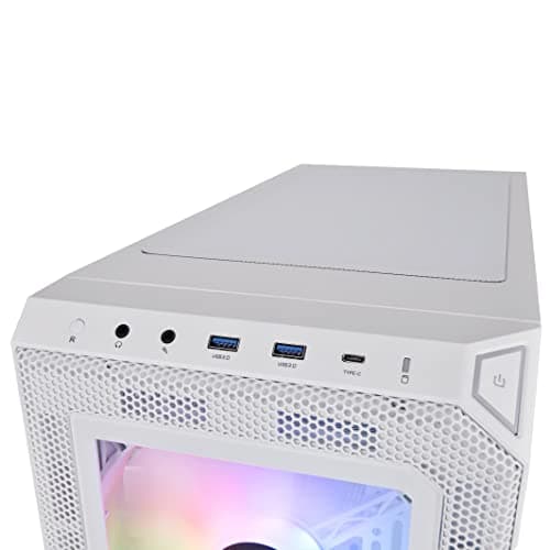 Thermaltake View 300 MX Snow ATX Mid Tower White Tempered Glass ARGB image