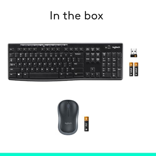 Logitech MK270 Wireless Keyboard and Mouse Combo - Keyboard and Mouse Included, 2.4GHz Dropout-Free Connection, Long Battery Life (Frustration-Free Packaging) image
