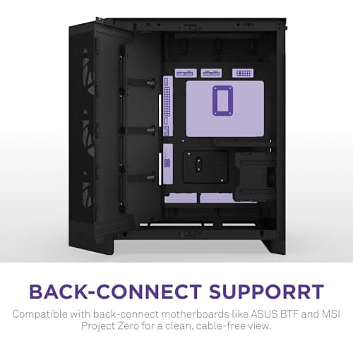 NZXT H9 Flow RGB+ (2025) ATX Mid Tower Black with Tinted Tempered Glass Side Panel and USB 3.2 Gen 2x2 Type-C, USB 3.2 Gen 1 Type-A image