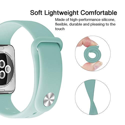 UPOLS Compatible with Apple Watch Band 38mm 42mm 40mm 44mm Sport Band, Silicone Sport image