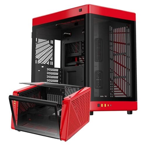 GAMDIAS NESO P1 ATX Full Tower Black / Red with Tempered Glass Side Panel and USB 3.2 Gen 2 Type-C, USB 3.2 Gen 1 Type-A image