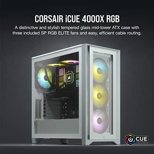 Corsair iCUE 4000X RGB ATX Mid Tower White Tempered Glass image