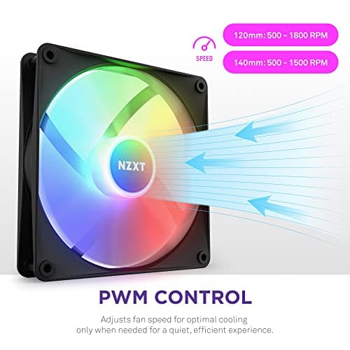 NZXT F RGB Core 140mm Black RGB PWM Core 89.48 CFM 1-Pack image