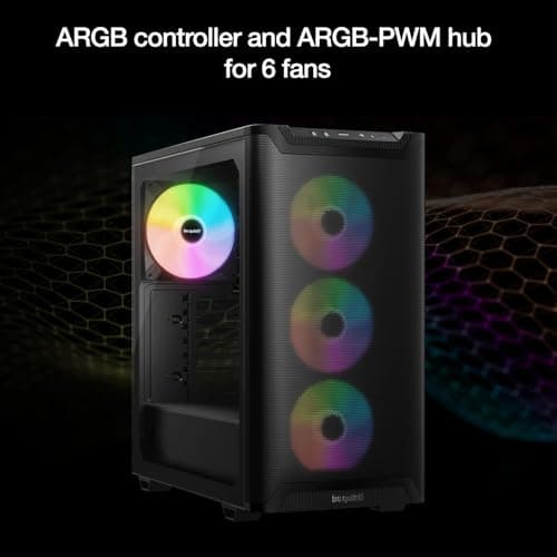 be quiet! Pure Base 501 LX ATX Mid Tower Black with Tempered Glass Side Panel and USB 3.2 Gen 2 Type-C USB 3.2 Gen 1 Type-A image