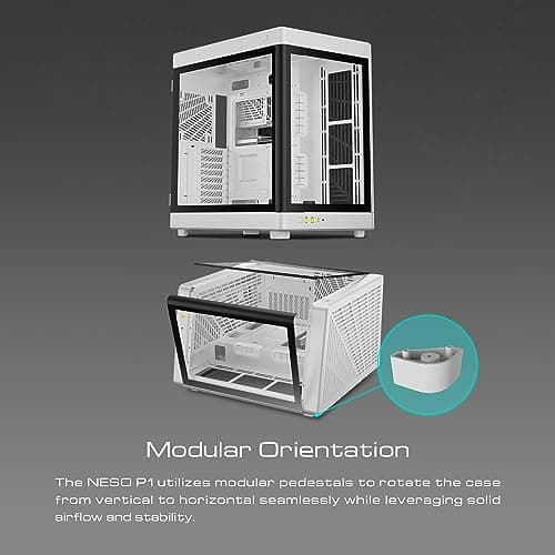 GAMDIAS NESO P1 ATX Full Tower White with Tempered Glass Side Panel and Front Panel: USB 3.2 Gen 2 Type-C, USB 3.2 Gen 1 Type-A image