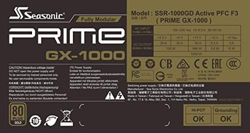 SeaSonic PRIME ATX 1000W Fully Modular 80+ Gold Certified image